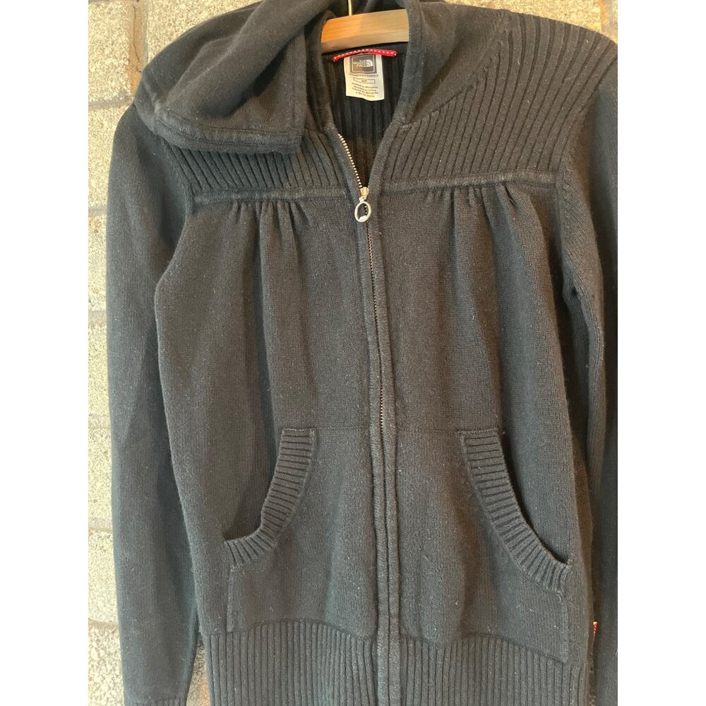 The North Face Womens Black Knit Hooded Zip-Up Cardigan S - Picture 2 of 10